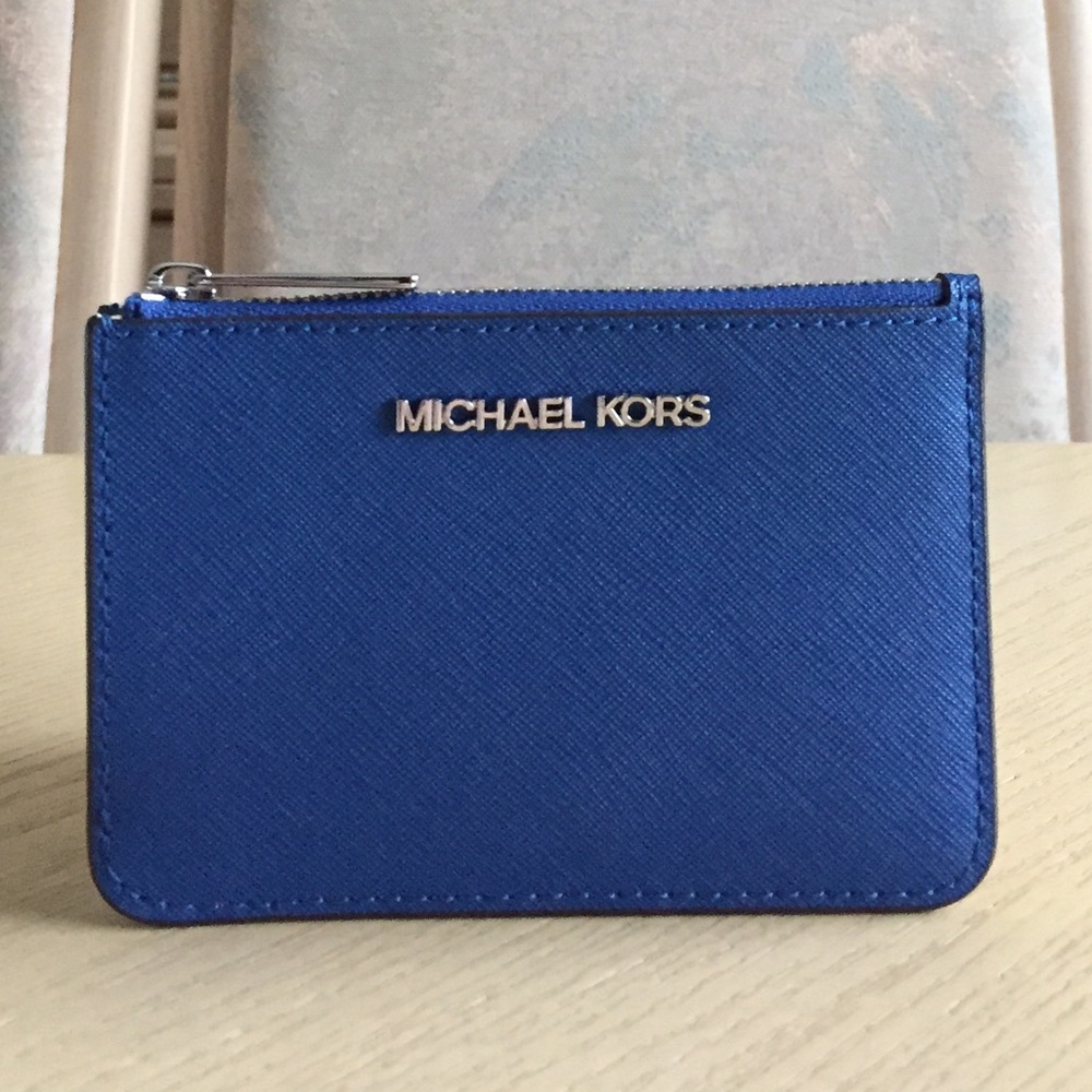 Michael Kors Galaxy Blue Leather ID Coinpouch